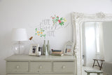 Beautiful, pretty floral wall decal sticker graphic for homes