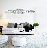 Oliver Holmes quote wall sticker mind once stretched wall decal design
