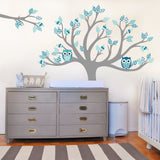 Tree with pattern leaves, nautical theme. Removable wall decals and stickers. 