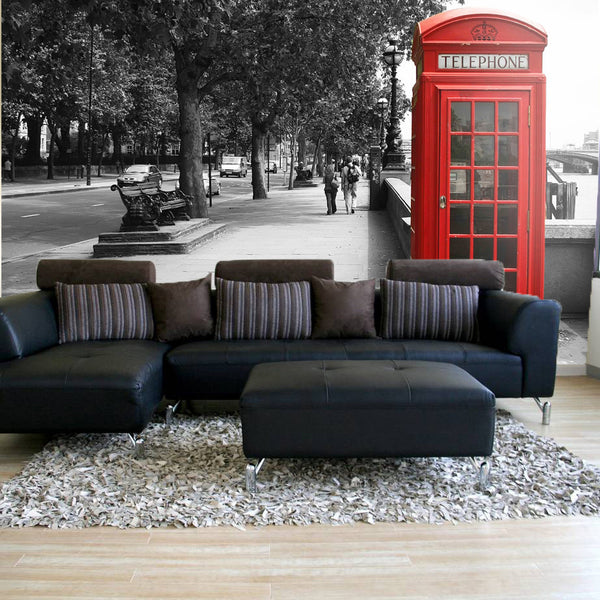 Wall Stickers - British Telephone Wall Mural - By Vinyl Impression