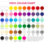 Colour chart for come fly with me wall sticker with feather sticker wall art