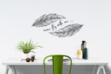 feather and text based typographic wall sticker uk