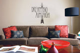 Dream big inspirational hand drawn wall art decal design