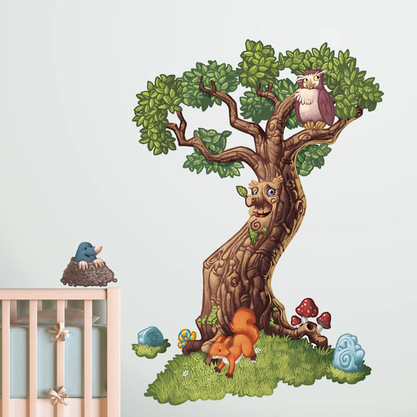 Magical and enchanted tree wall sticker decal for kids and children's bedrooms.