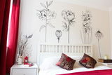 Large flower wall decals that create a striking design feature in the home