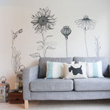 Hand drawn flower pack tall flowers perfect for a bedroom