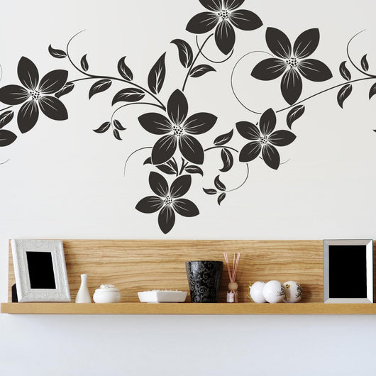 Flowers on a vine Wall Sticker - By Vinyl Impression
