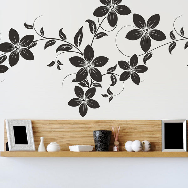 Flowers on a vine Wall Sticker - By Vinyl Impression