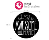 Measurement sizing chart for born to be awesome wall art sticker decal