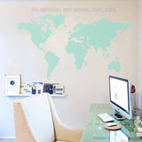 World Map with Quote Vinyl Wall Decal