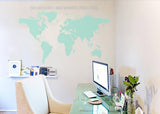 World Map with Quote Vinyl Wall Decal