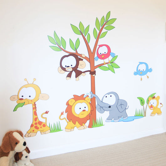 Baby Jungle Scene wall sticker kids bedroom wall art decal