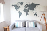 Large World Map on the wall in a home removable wall transfer