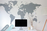 Global map with pins for office and workplace