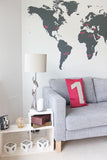Map of the world wall art design for your home temporary wall art design