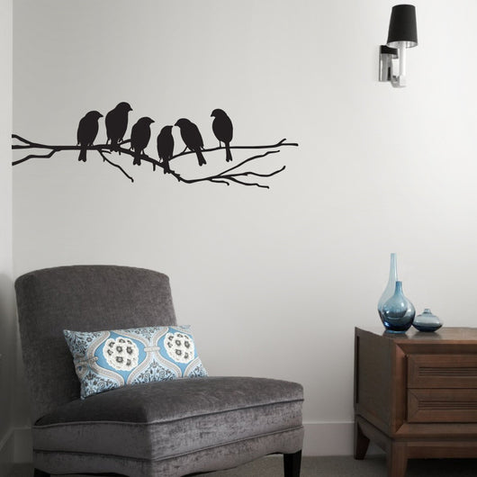 love birds in silhouette wall sticker decal for home interior design 