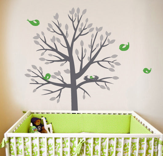 Nesting tree vinyl wall sticker decal graphic for kids and children's rooms. 