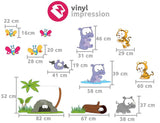 Sizing chart for new baby jungle animal wall stickers