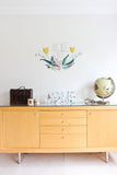 Floral typography design for home hallway wall sticker