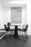 Wall decals for home or office. Office refurbishment typographic wall sticker.