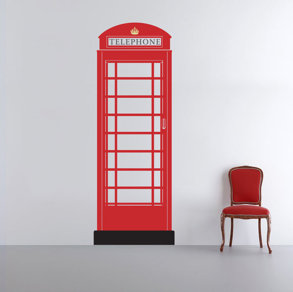 British Telephone Box Interior Decor - Removable Wall Stickers by Vinyl Impression