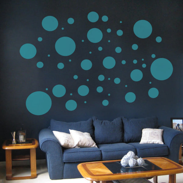 Polka dot vinyl wall sticker decals in cut removable vinyl