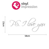 Ps I love you wall decal. Removable wall sticker for your home