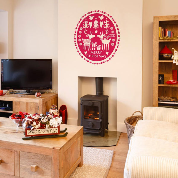 Reindeer removable christmas wall art sticker decal decoration