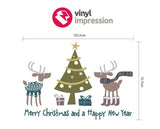 Sizing chart for reindeer presents removable wall sticker Christmas decoration