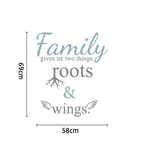 Vinyl wall sticker decal measurements for family text based graphic