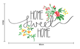 Sizing chart for floral home sweet home vinyl wall sticker