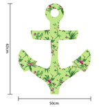 Sizing chart for floral anchor vinyl wall sticker.