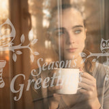 Season's greetings Christmas window decoration