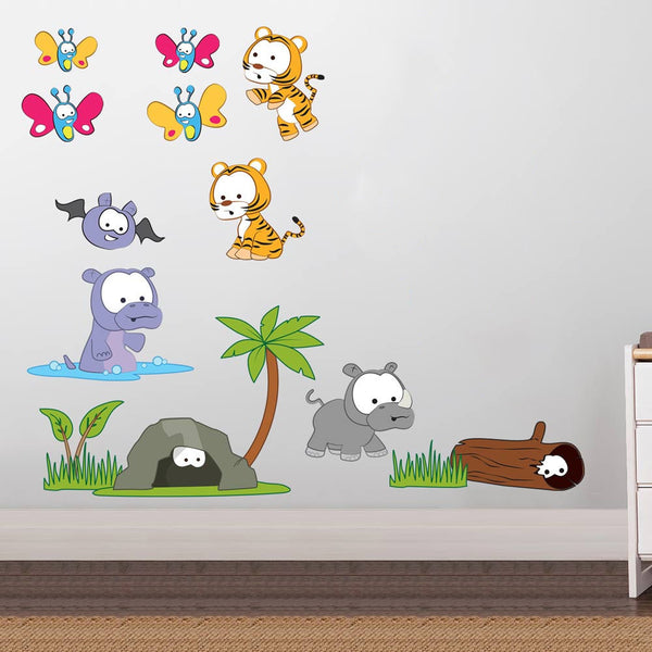 Baby Jungle Scene New characters wall sticker for kids bedroom