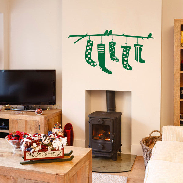 Christmas stocking wall sticker decorations for homes and workplaces