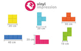 Sizing chart for vinyl wall sticker decal. Retro game wall art sticker UK