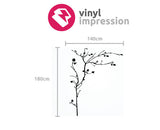 Sizing chart for tree with hooks vinyl wall sticker decal by vinylimpression.co.uk