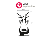 Sizing chart for Reindeer Christmas decoration decal wall art sticker