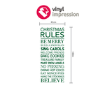 sizing chart for Christmas rules wall sticker decoration