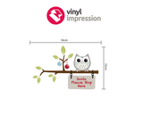 Sizing chart for Please stop here with owls and baubles Christmas decoration