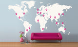 Office World Map  - Removable wall sticker - By Vinyl Impression