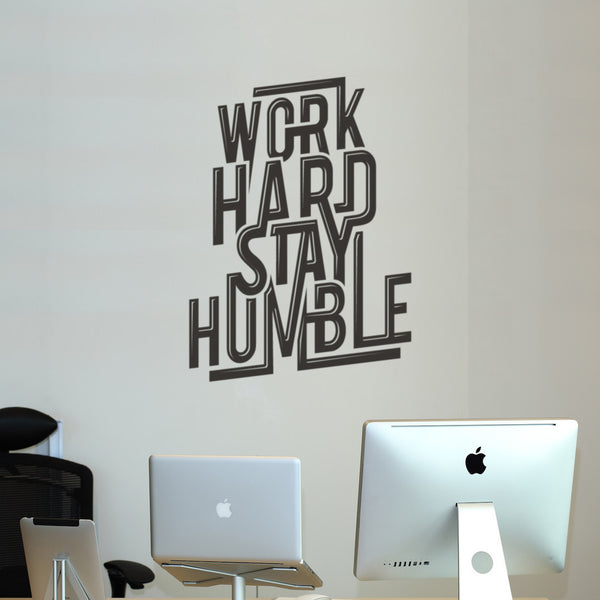 Work Hard Wall sticker in black for removable motivational quote