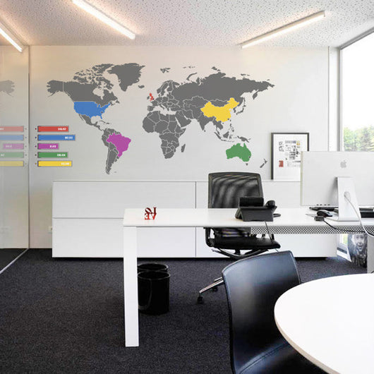infographic wold map vinyl wall sticker decal wall art transfer
