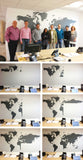 Extra Large World Map Wall Art for workplace graphics branding