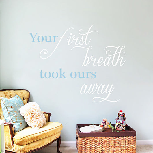 First Breath Removable Wall Decal wall Sticker wall art - By Vinyl Impression