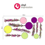 Sizing chart for balloon pack vinyl wall sticker graphic for interior design