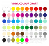 colour chart options for wall sticker vinyl wall art graphic.