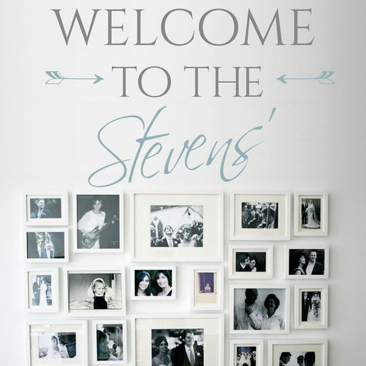 Welcome decal wall sticker graphic for homes and hallways