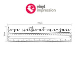 Sizing chart for love without measure wall art decal sticker graphic