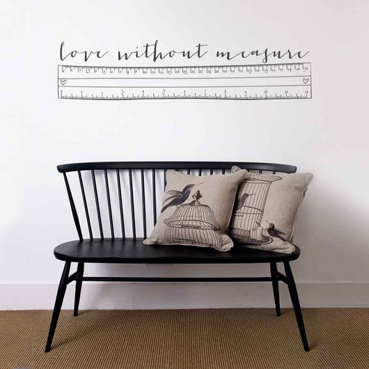 Love themed wall sticker wall art decal with ruler illustration